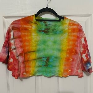 Gildan Multicolor Tie-Dye Crop Top